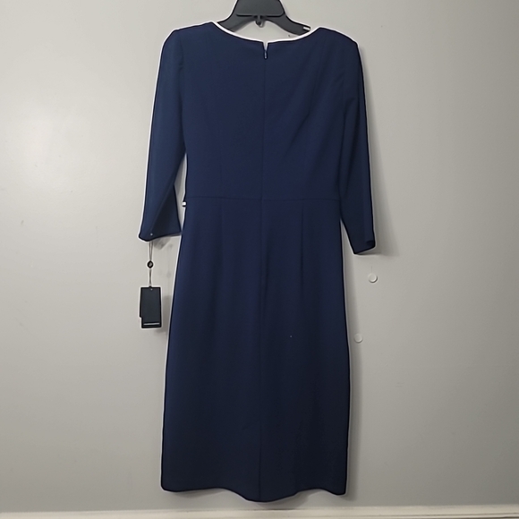 Adrianna Papell Tipped Crepe Tie Waist Dress - Picture 4 of 8